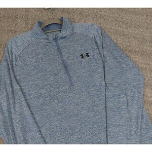 Under Armour Mens XL Golf Heatgear Loose Blue 1/4 Zip Lightweight Pullover